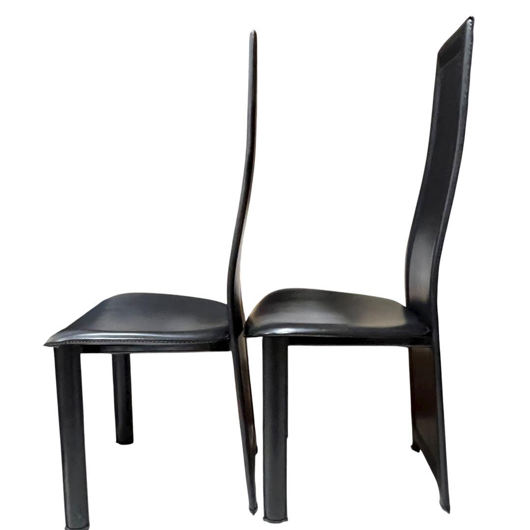 椅子 8391 ダイニングチェア　ハイバックチェア 2脚セット　大塚家具　本革