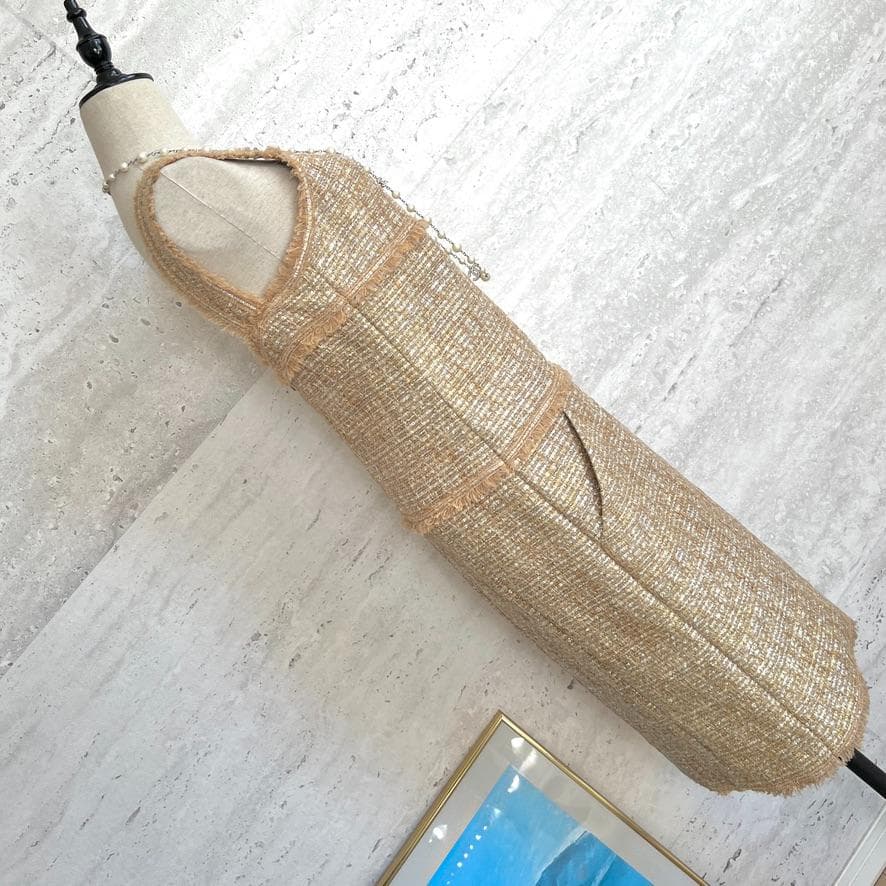 新品同様★CHANEL★ルサージュ★ツイード★ゴールド★ワンピース