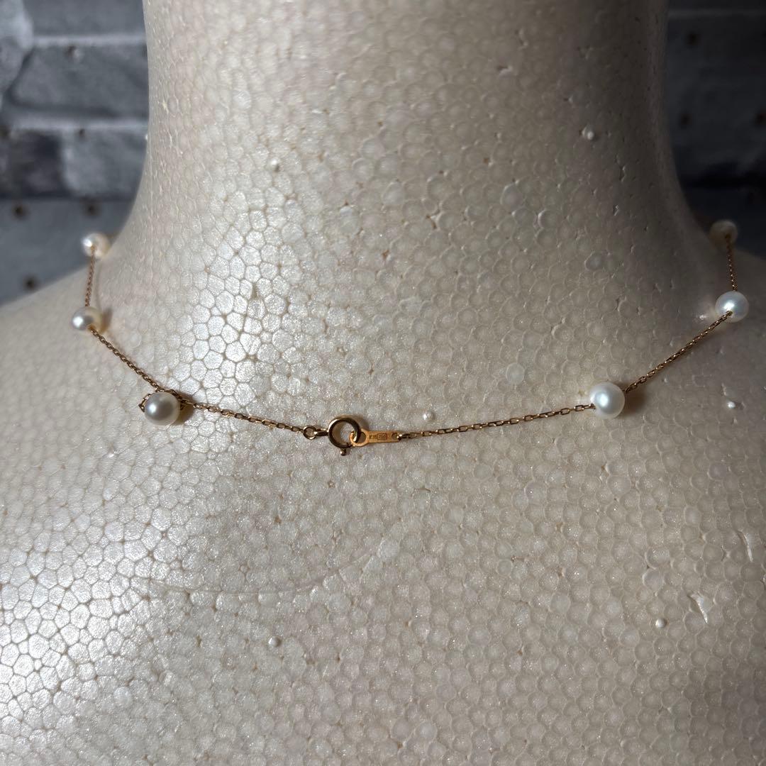 パール付き ゴールドネックレス