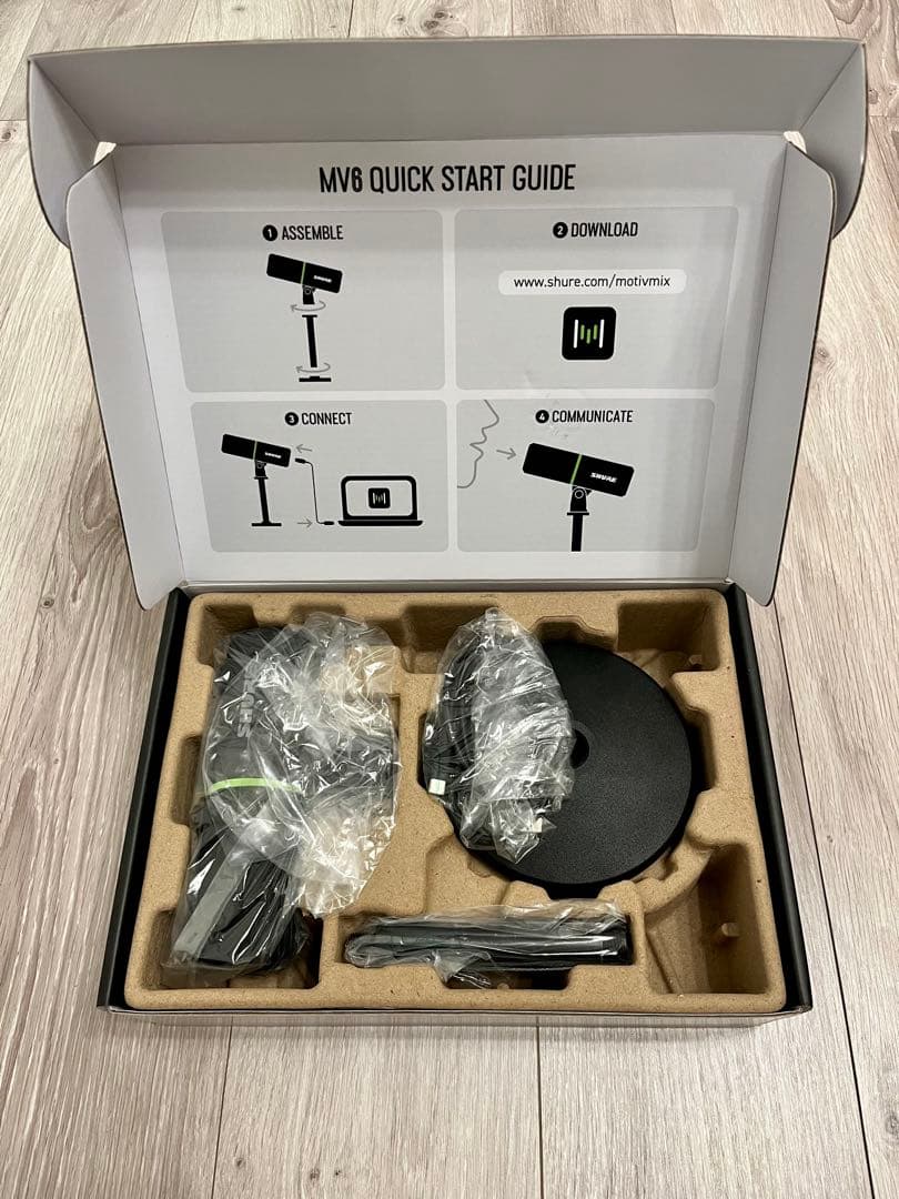 SHURE MV6-J USBダイナミックマイク 元箱付 付属品完備 動作確認済