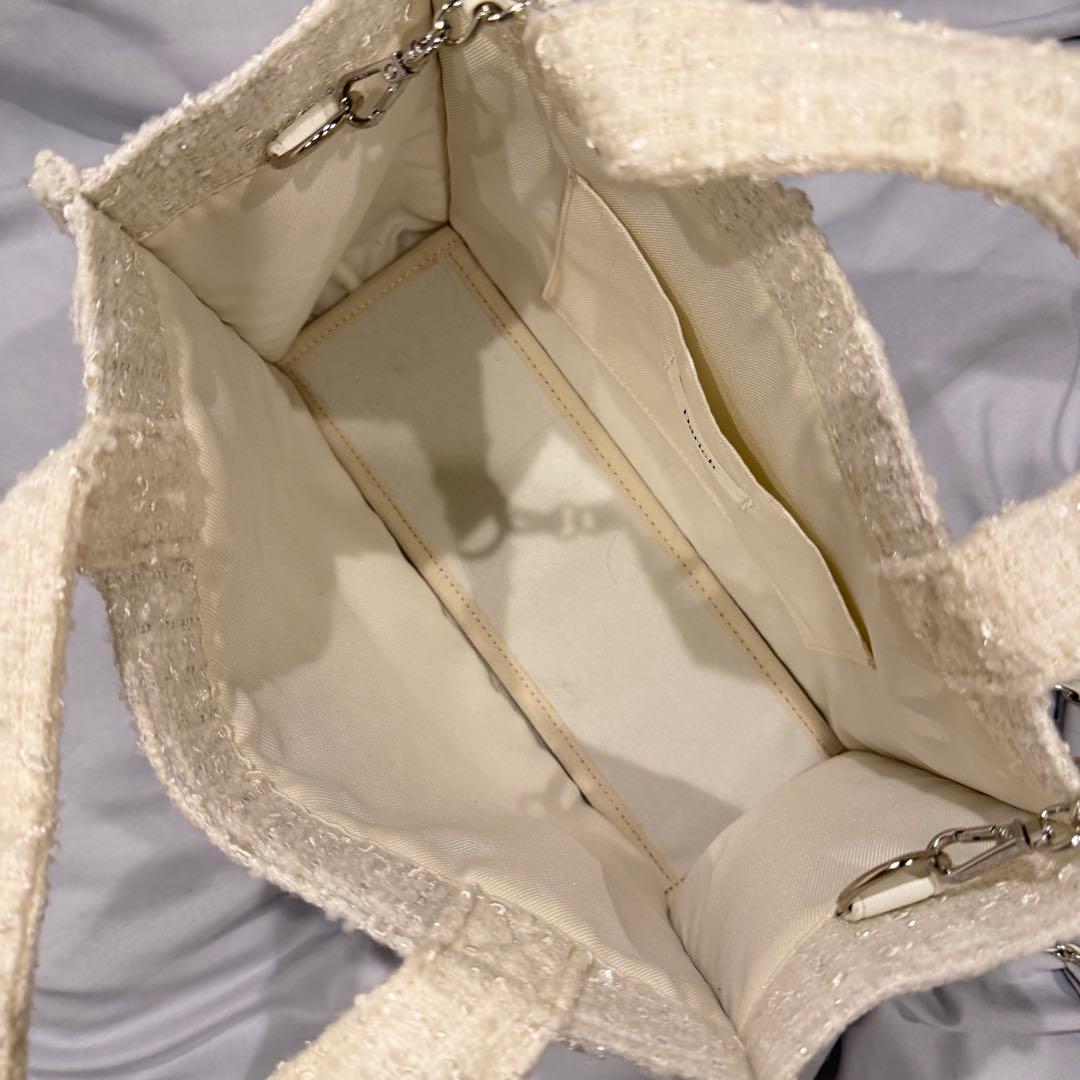 ダーリッチ DRビジューミニトートバッグ WHT