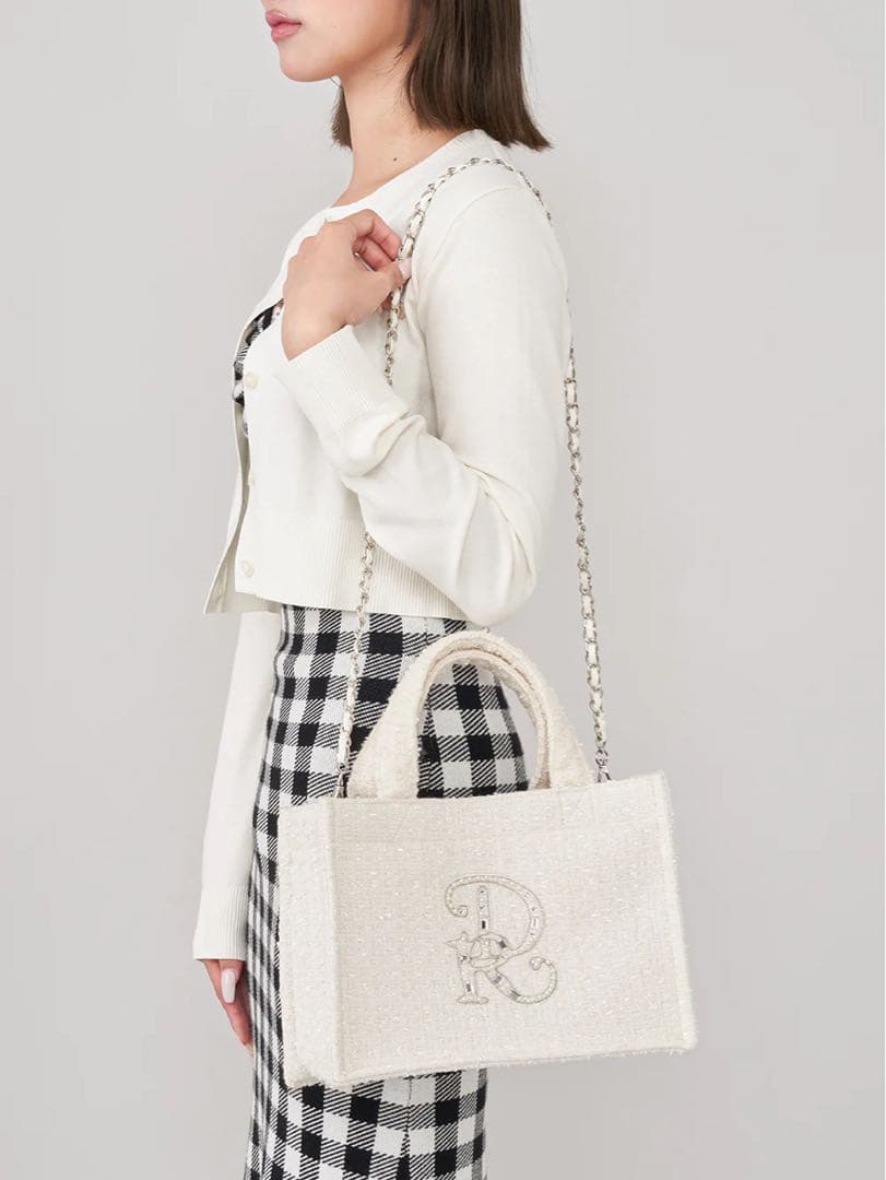 ダーリッチ DRビジューミニトートバッグ WHT