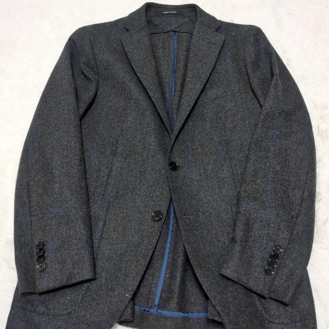 極美品　タリアトーレ　モンテカルロ　フランネル　48 グレー　ネイビー　チェック