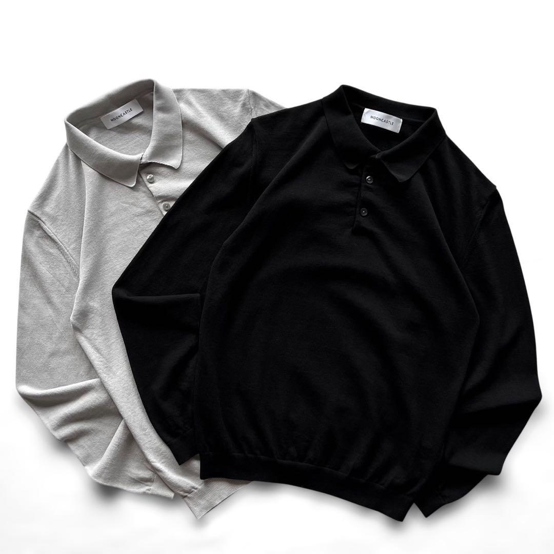 【美品】MOONCASTLE/アイスコットンLSニットポロ/ 2枚セット