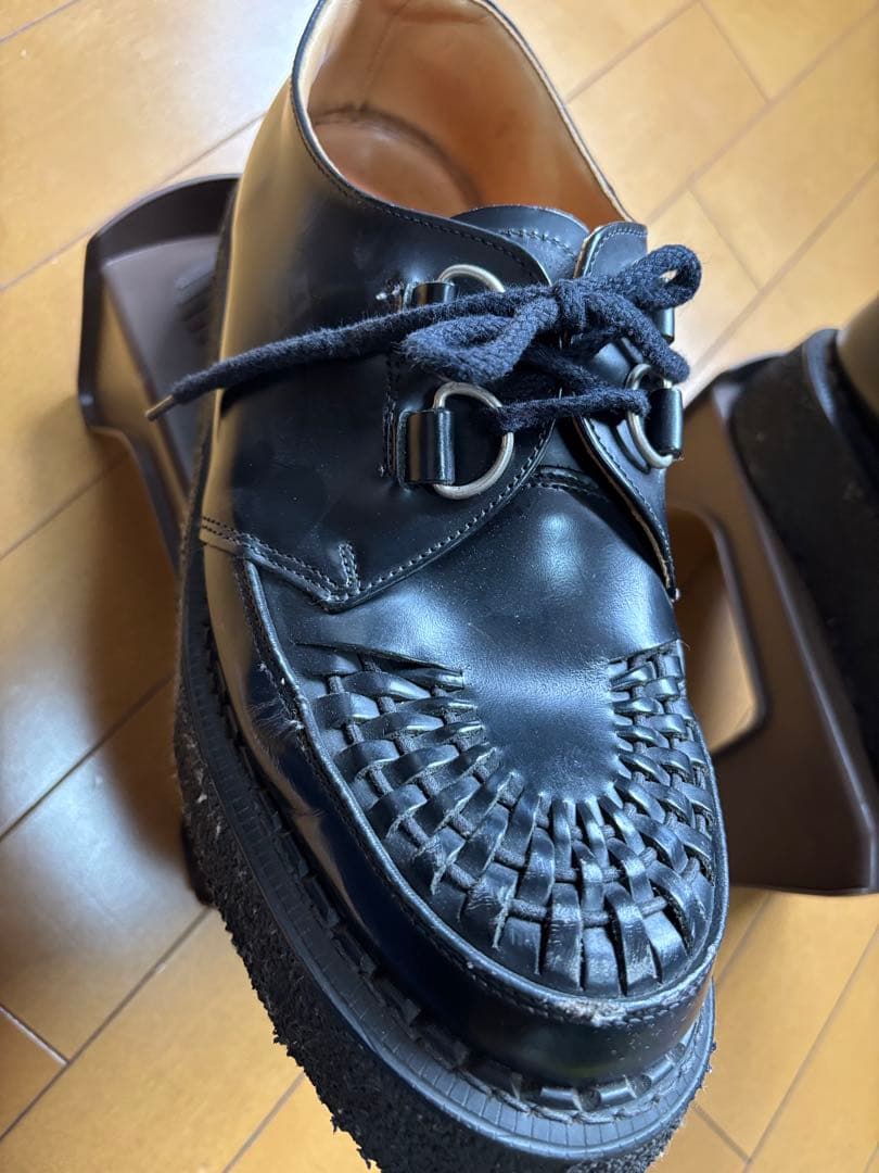 ジョージコックス 黒レザー ラバーソール 28cm UK9