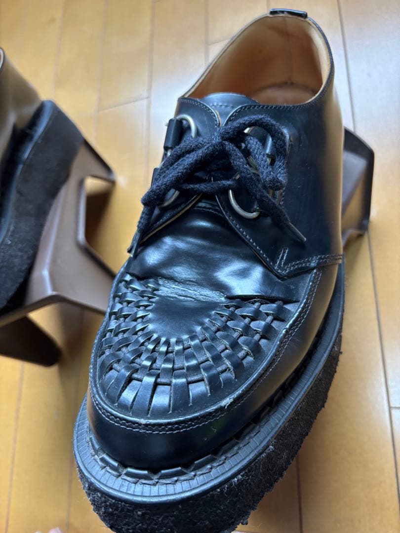 ジョージコックス 黒レザー ラバーソール 28cm UK9