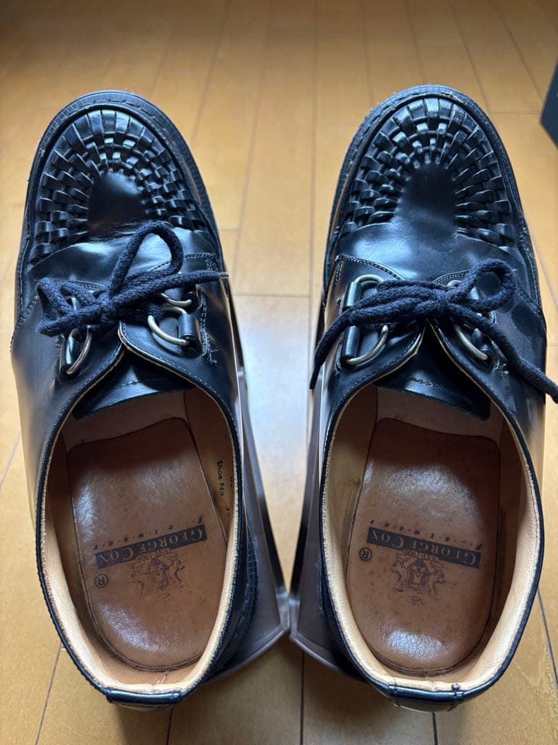 ジョージコックス 黒レザー ラバーソール 28cm UK9