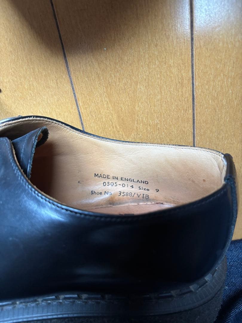 ジョージコックス 黒レザー ラバーソール 28cm UK9