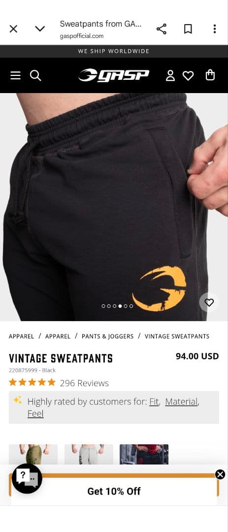 GASP【新品】ヴィンテージスウェットパンツ M