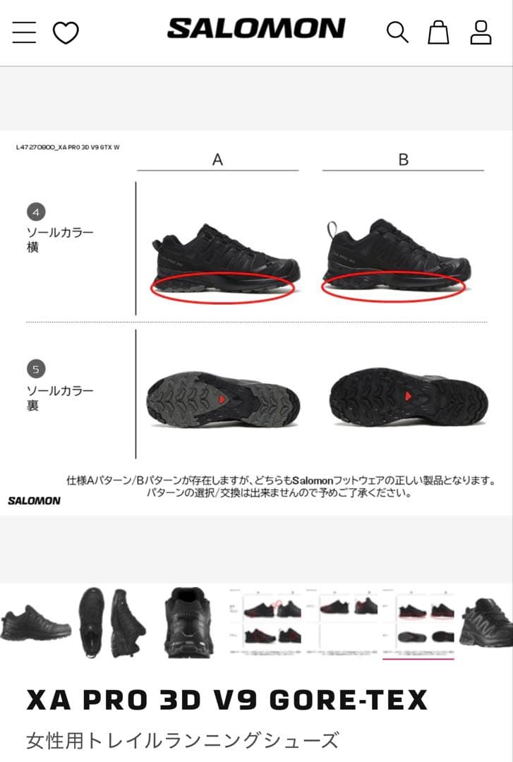 SALOMON XA PRO 3D V9 GORE-TEX ブラック