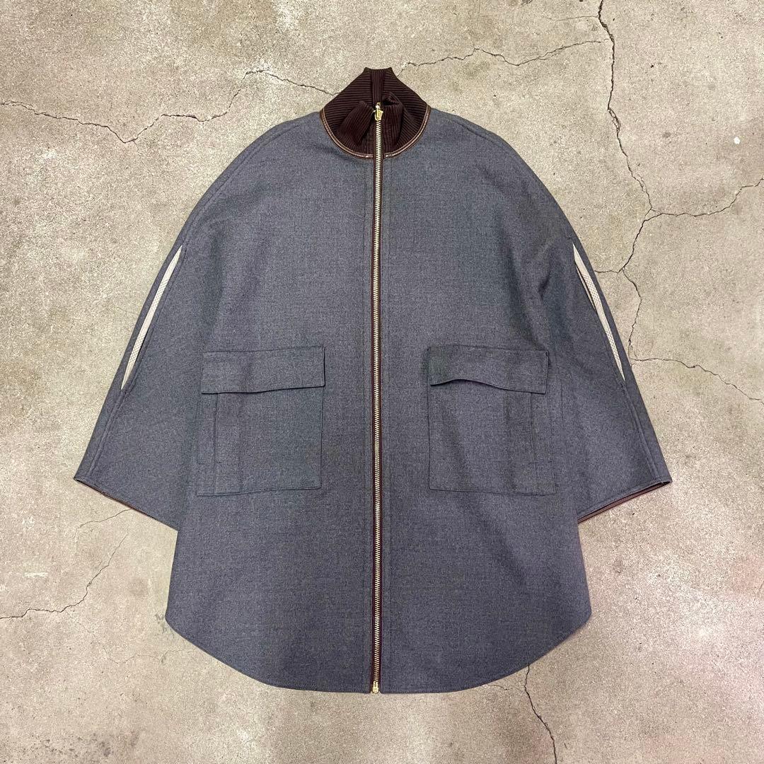 TORY BURCH トリーバーチ ウールポンチョ グレー XS