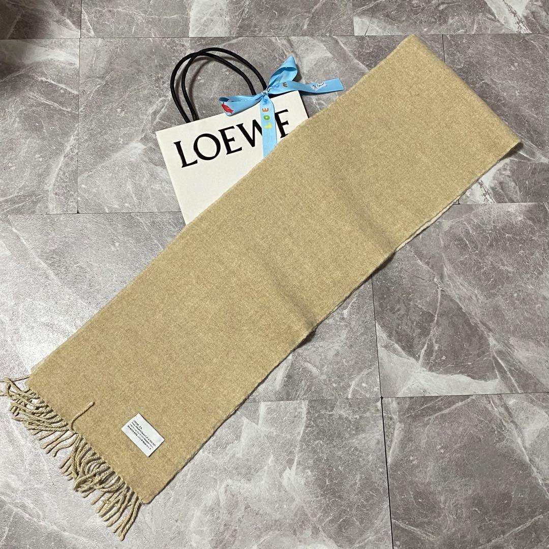 美品【LOEWE】現行モデル カシミヤ&ウール マフラー/アイボリー&ベージュ
