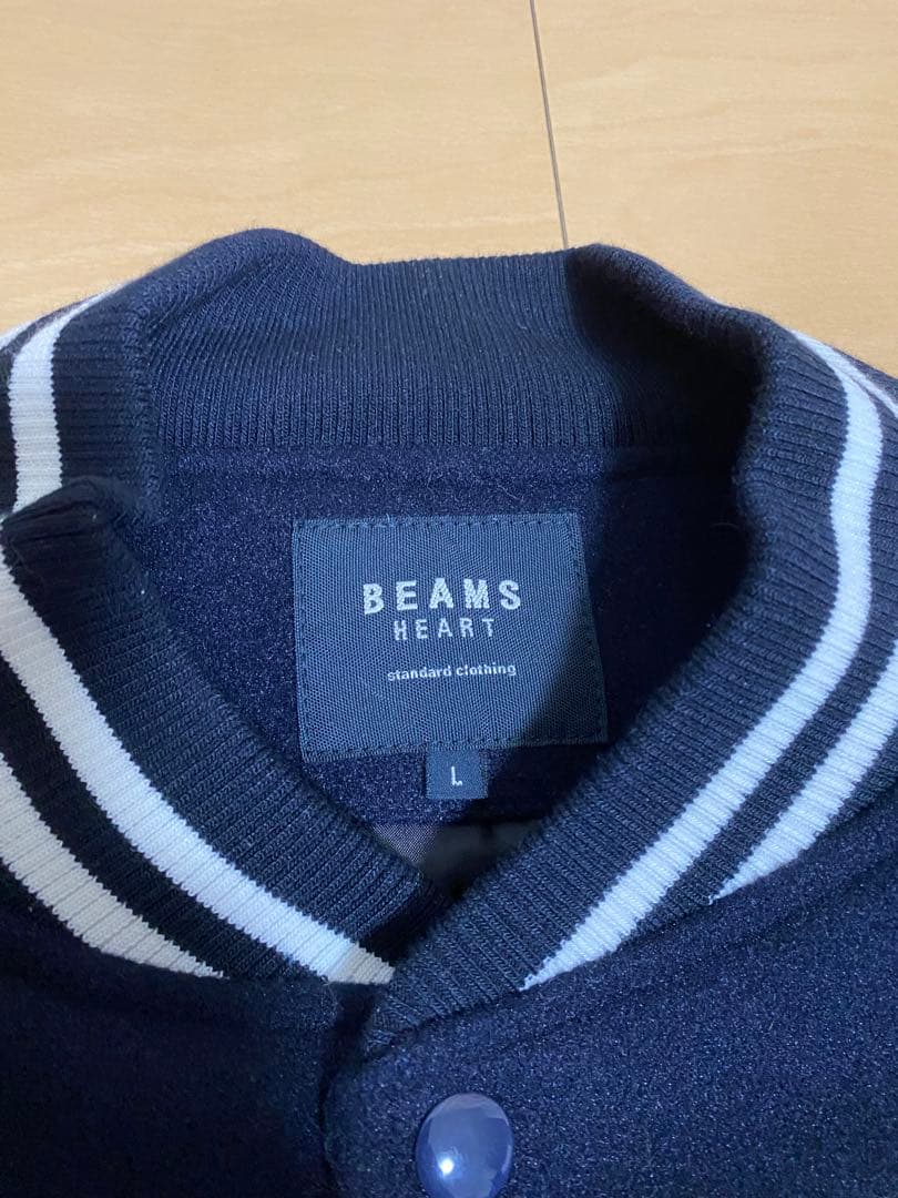 BEAMS HEART スタジャン L ネイビー