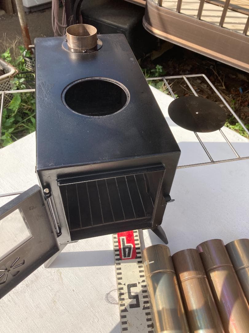 薪ストーブ コンパクト 調理用プレート付き