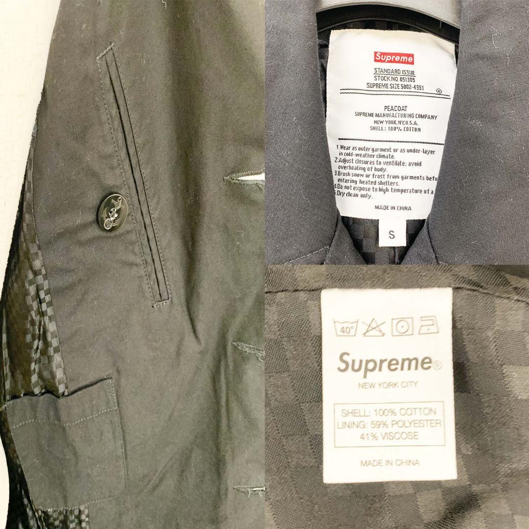 【良品】シュプリーム ジャケット ピーコート 裏地チェッカー