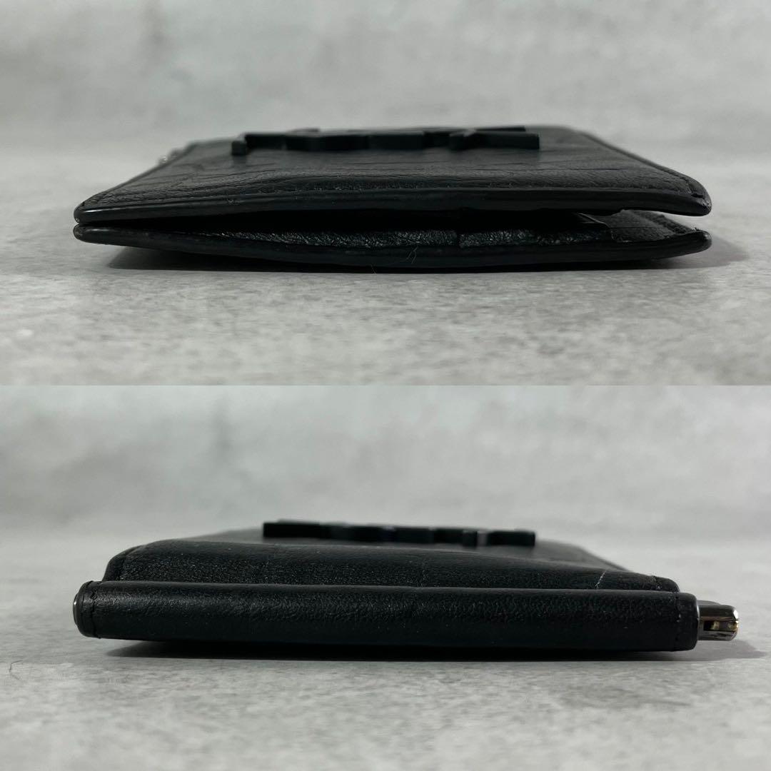 【美品】サンローラン マネークリップ 財布 クロコダイルエンボスレザー YSL