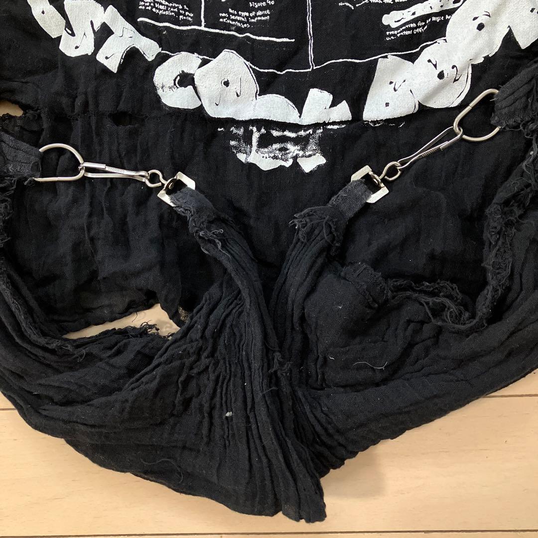 9.29 パンクボンテージシャツ ガーゼシャツ カットソー ブラック