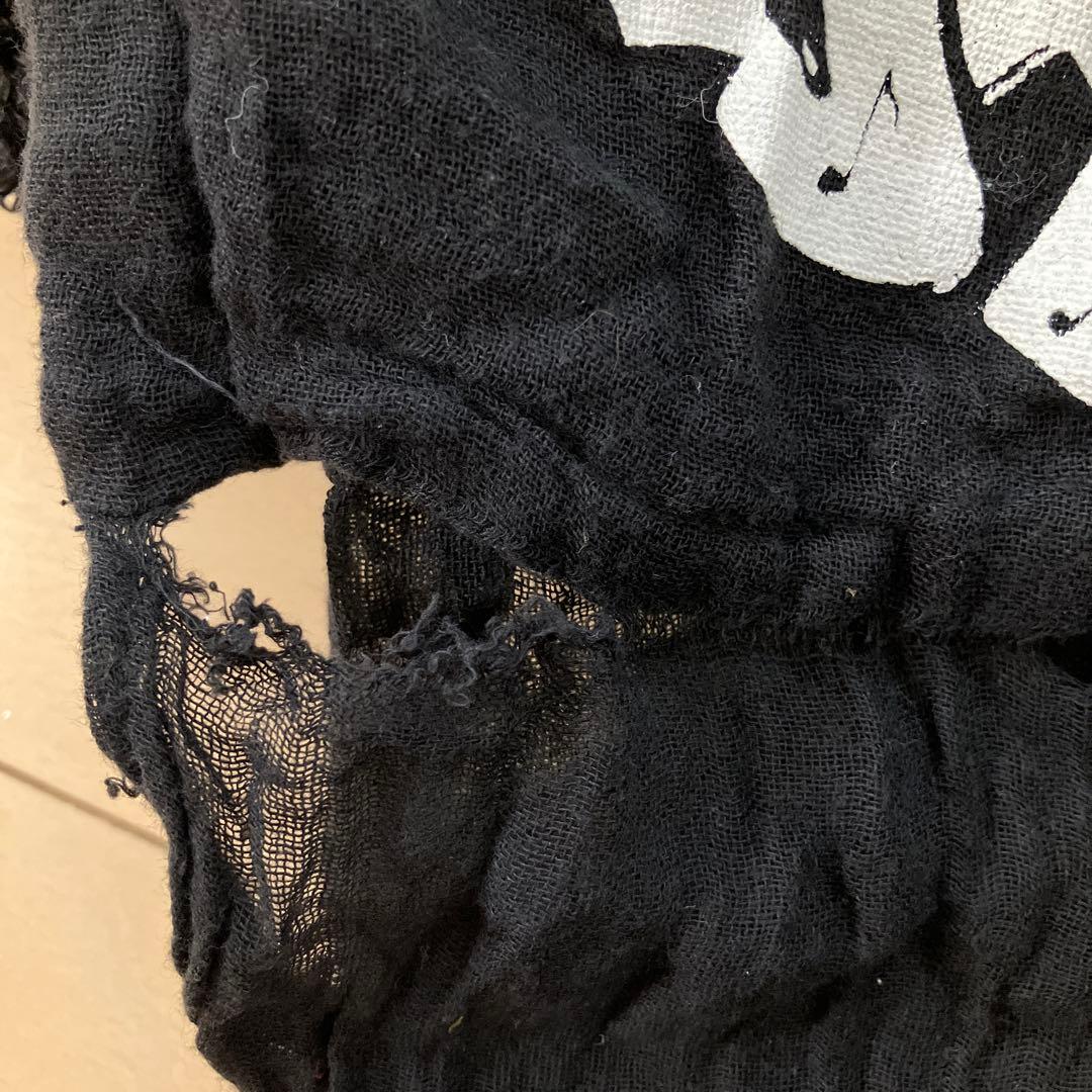 9.29 パンクボンテージシャツ ガーゼシャツ カットソー ブラック