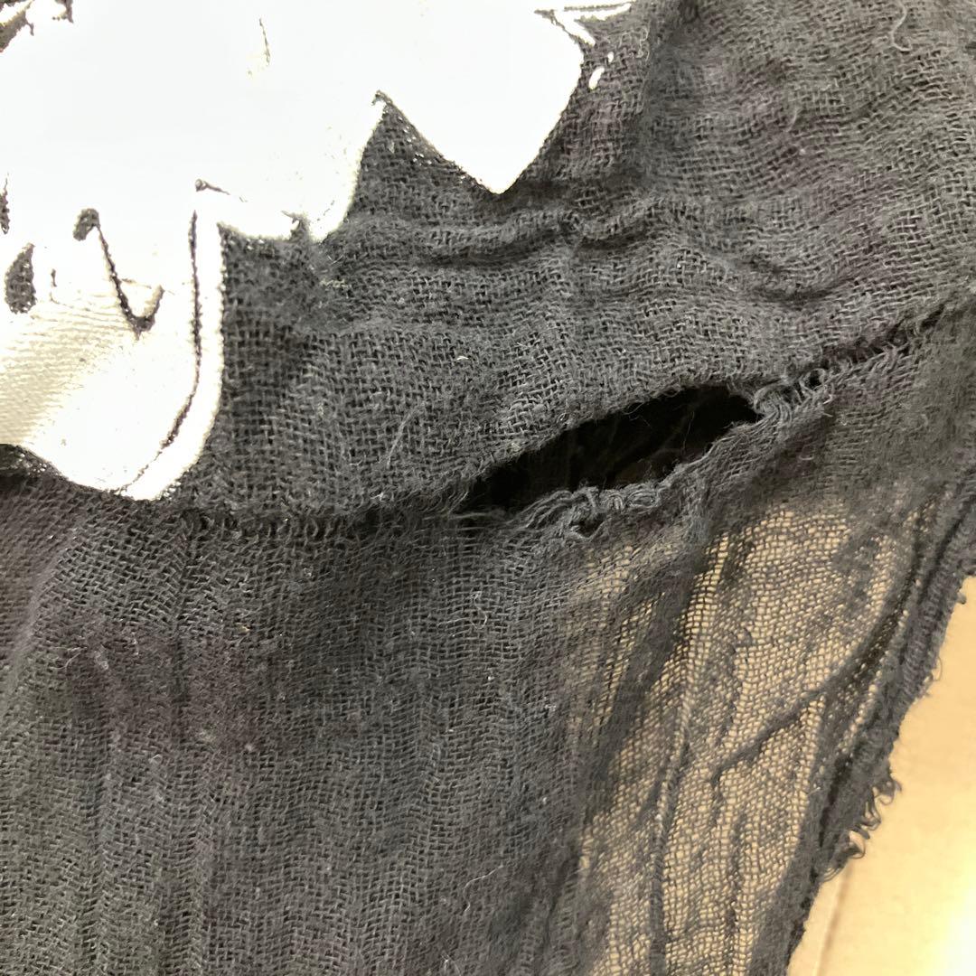 9.29 パンクボンテージシャツ ガーゼシャツ カットソー ブラック