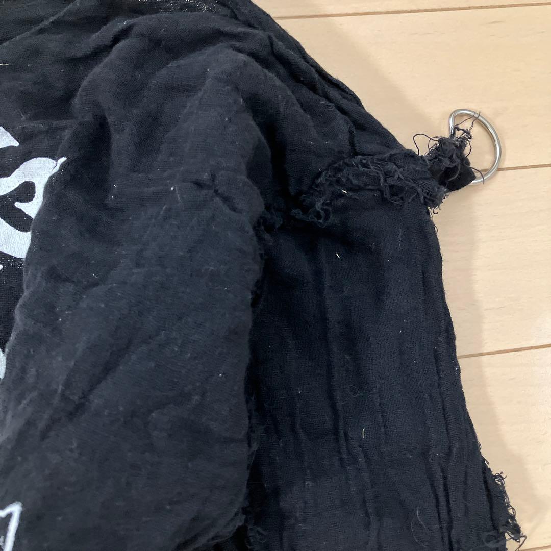 9.29 パンクボンテージシャツ ガーゼシャツ カットソー ブラック