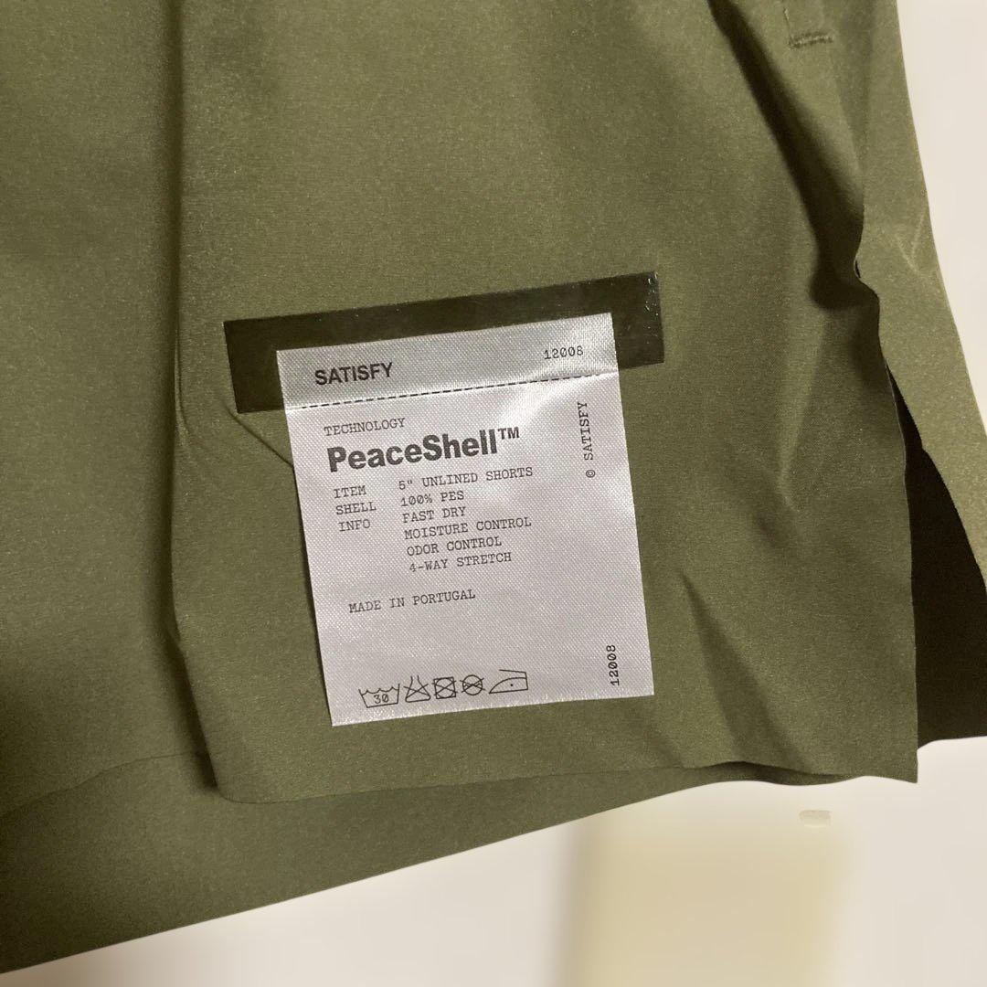 Satisfy / ピースシェル ランニングショーツ オリーブ Mサイズ