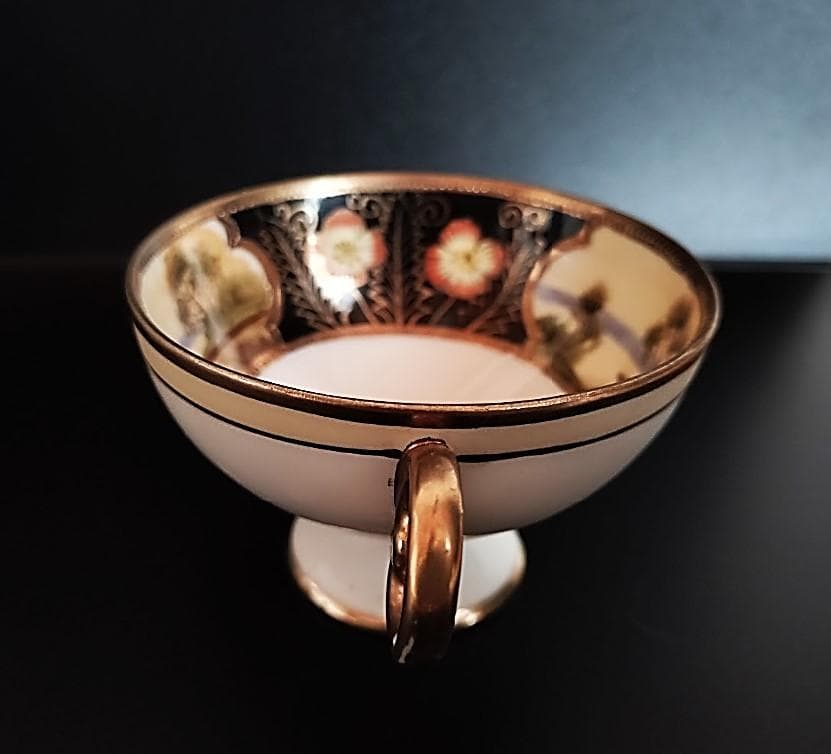 超豪華！オールドノリタケ金盛 湖畔の風景 カップ&ソーサ 1906年 初期マルキ