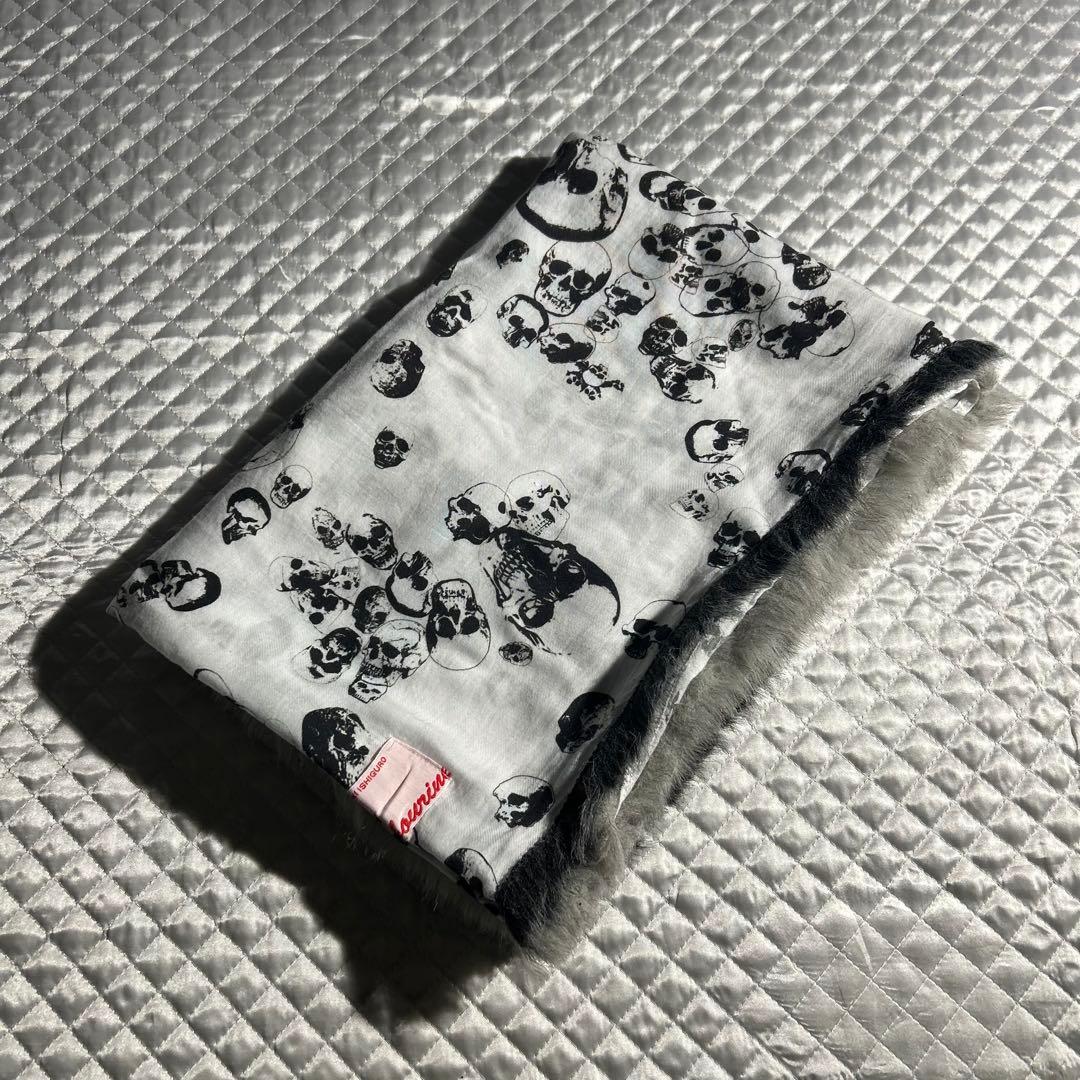 ノゾミイシグロ スカル柄ファースカーフ ストール ドクロ Y2K archive