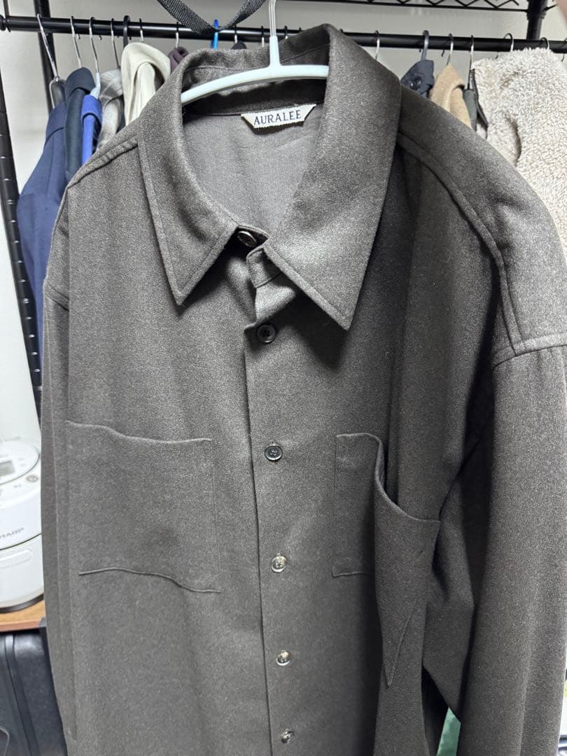 【21AW】AURALEE ウールフランネル セットアップ サイズ4 茶系