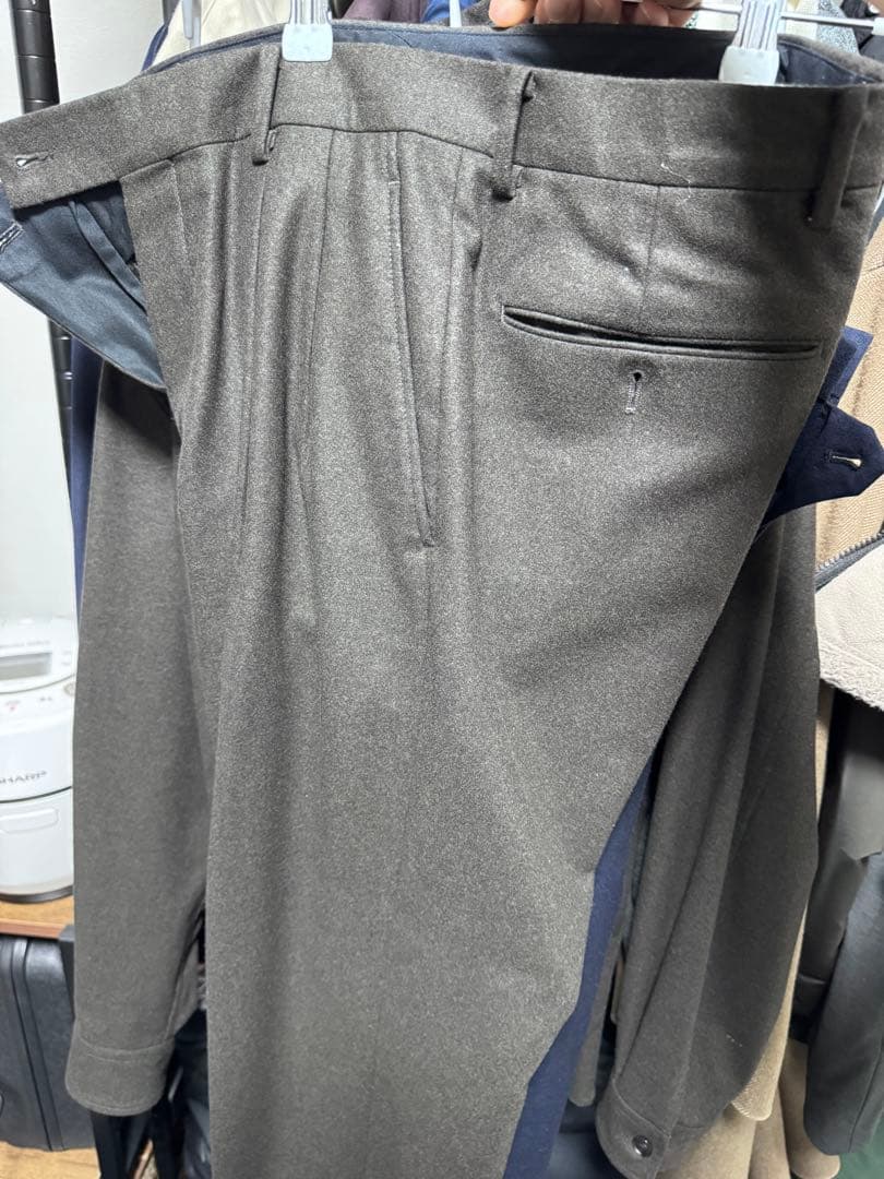 【21AW】AURALEE ウールフランネル セットアップ サイズ4 茶系