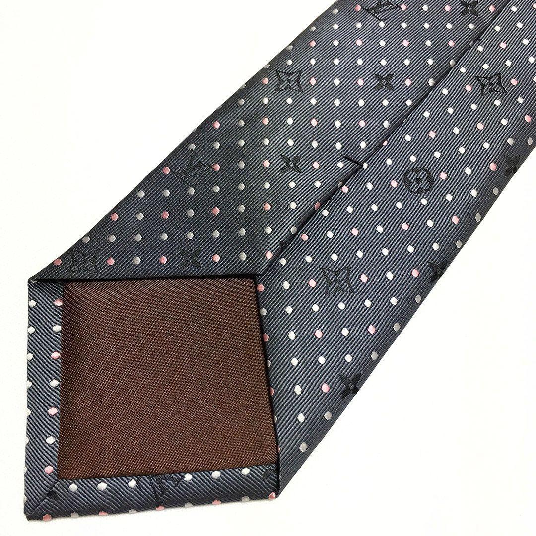 未使用級 ルイヴィトン Louis Vuitton ネクタイ ドット モノグラム