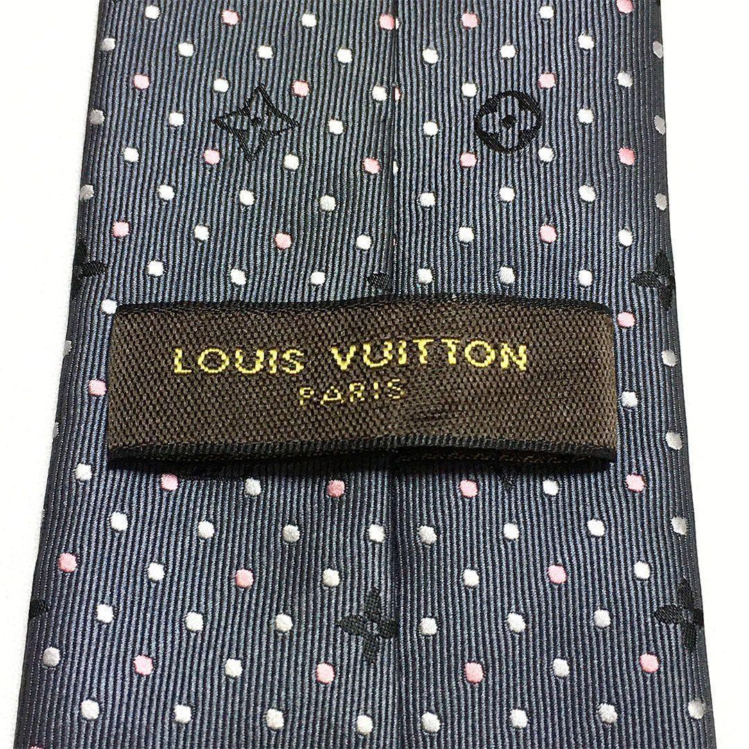 未使用級 ルイヴィトン Louis Vuitton ネクタイ ドット モノグラム