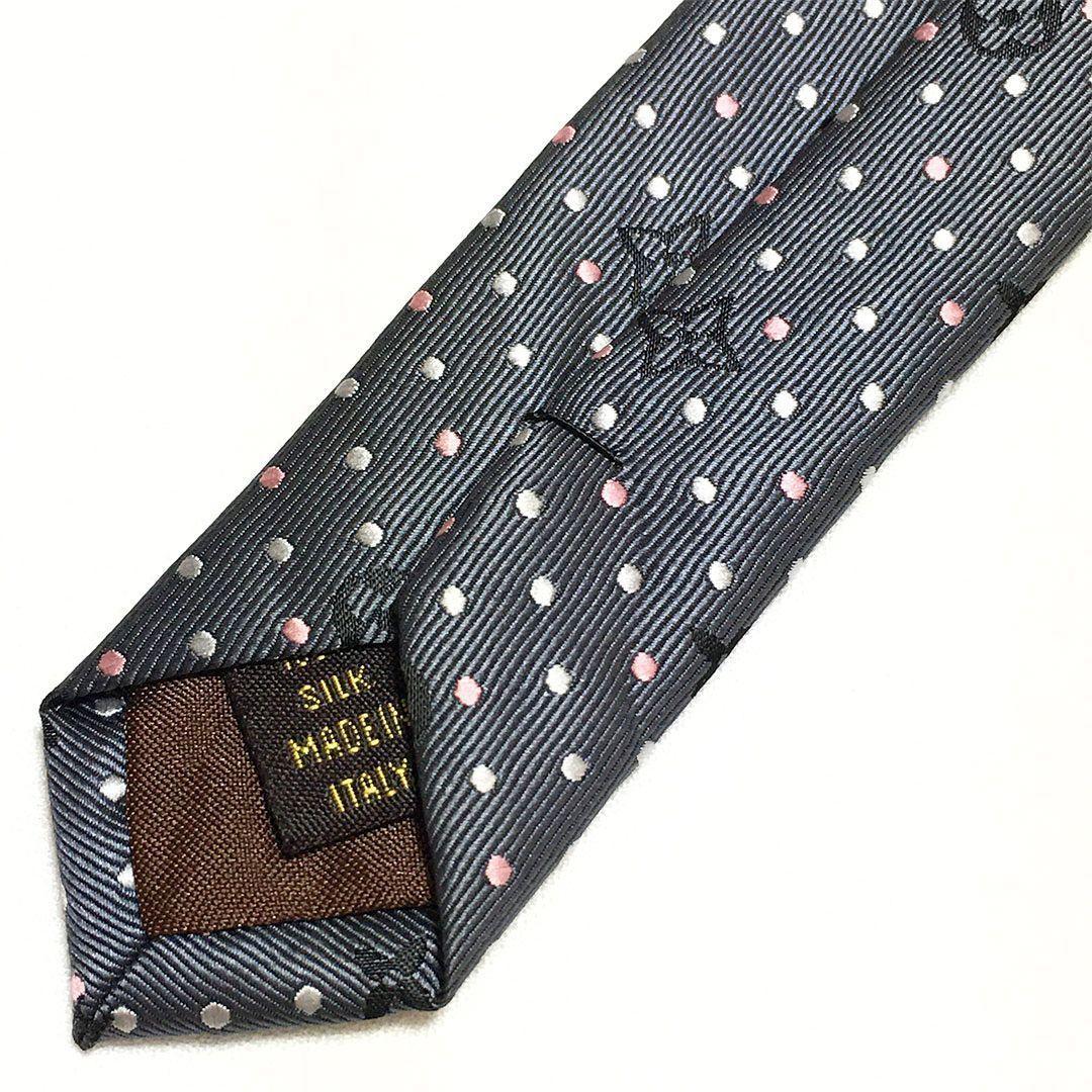 未使用級 ルイヴィトン Louis Vuitton ネクタイ ドット モノグラム