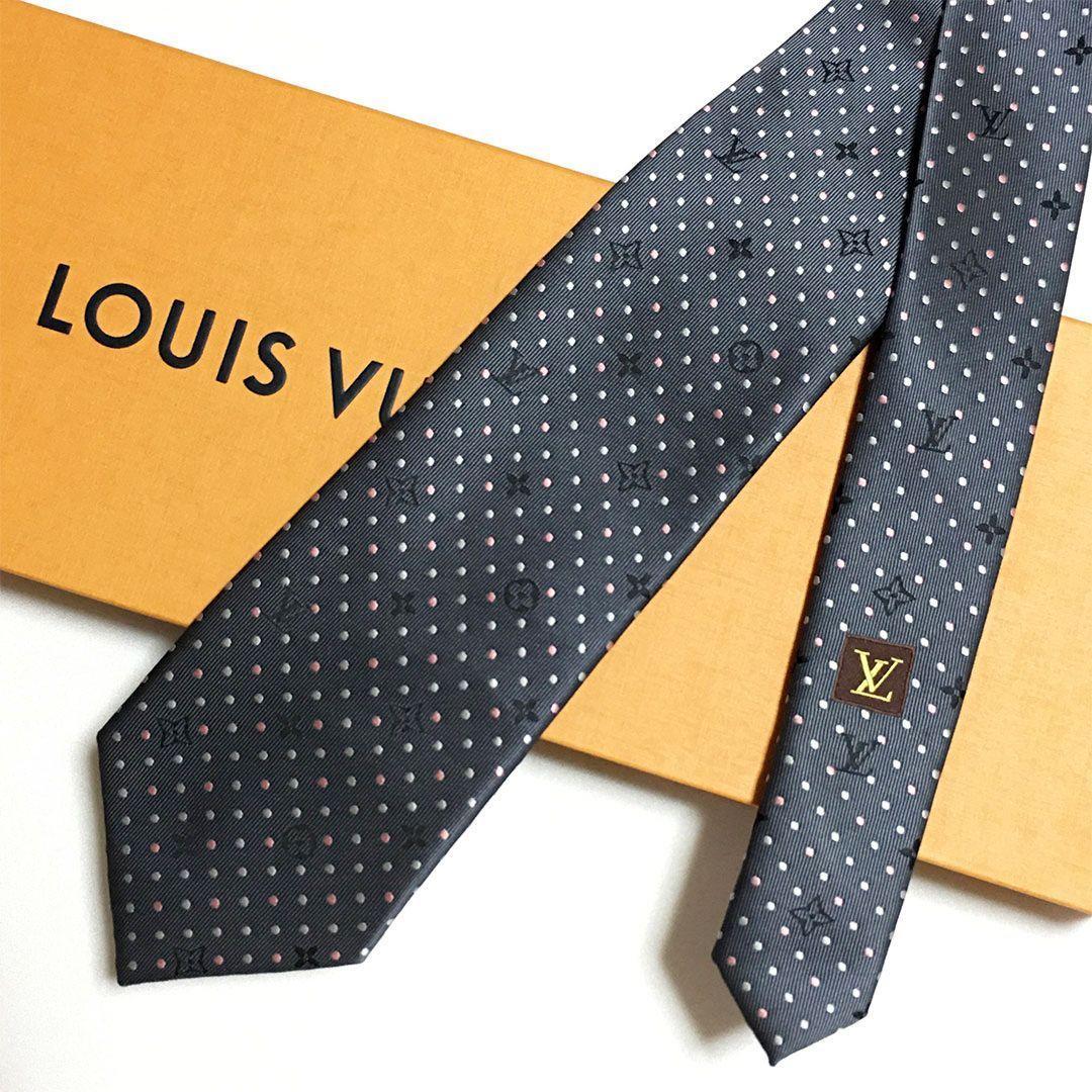 未使用級 ルイヴィトン Louis Vuitton ネクタイ ドット モノグラム