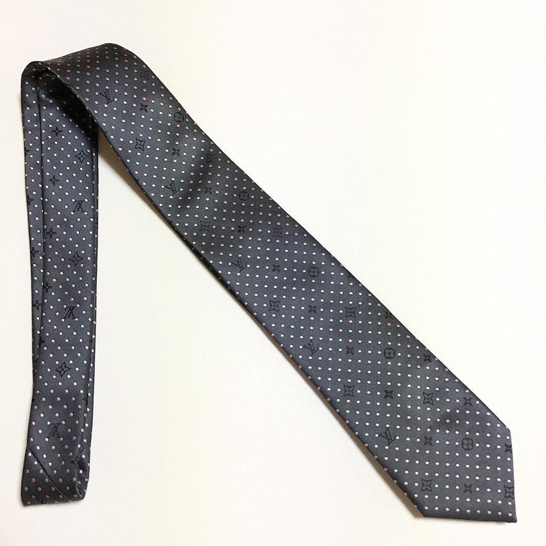 未使用級 ルイヴィトン Louis Vuitton ネクタイ ドット モノグラム