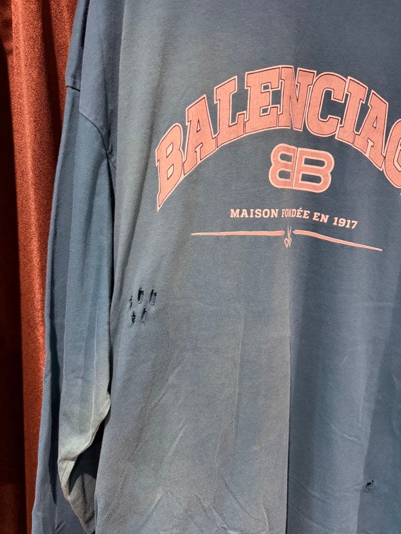 BALENCIAGA 長袖カットソー 青