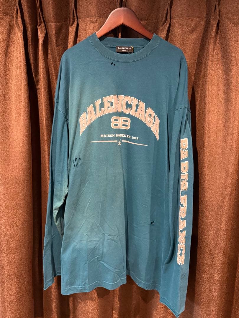 BALENCIAGA 長袖カットソー 青