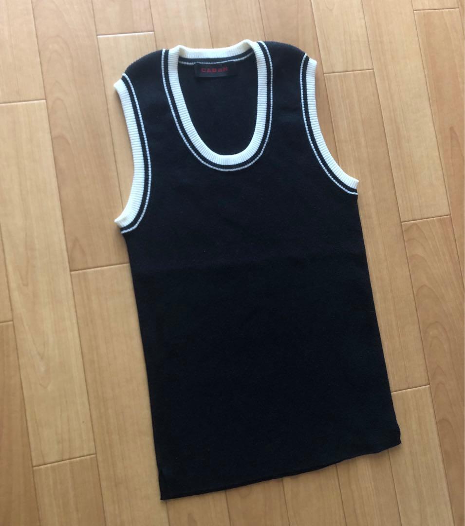 キャバン CABaN コットンカシミヤリブ ノースリーブ