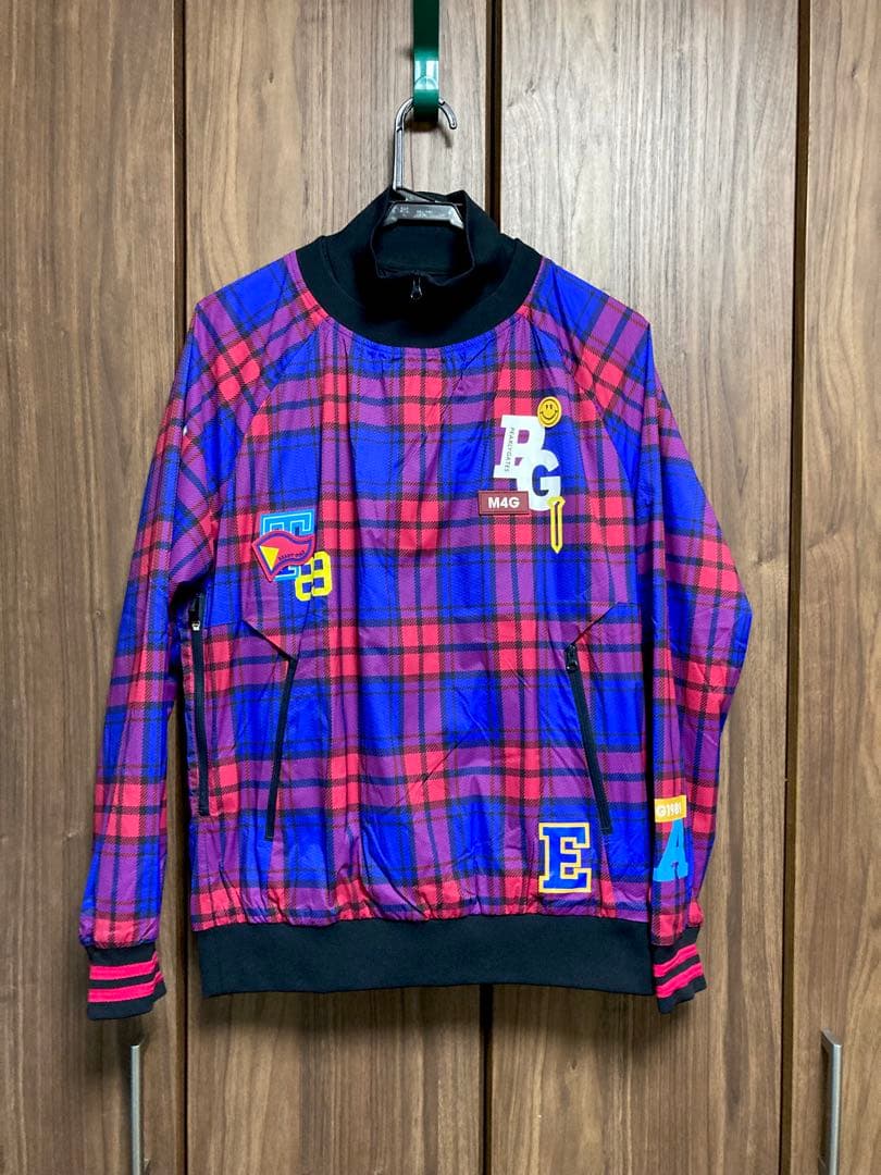 美品　PEARLY GATES ナイロンストレッチ　Rチェック　ツインスニード