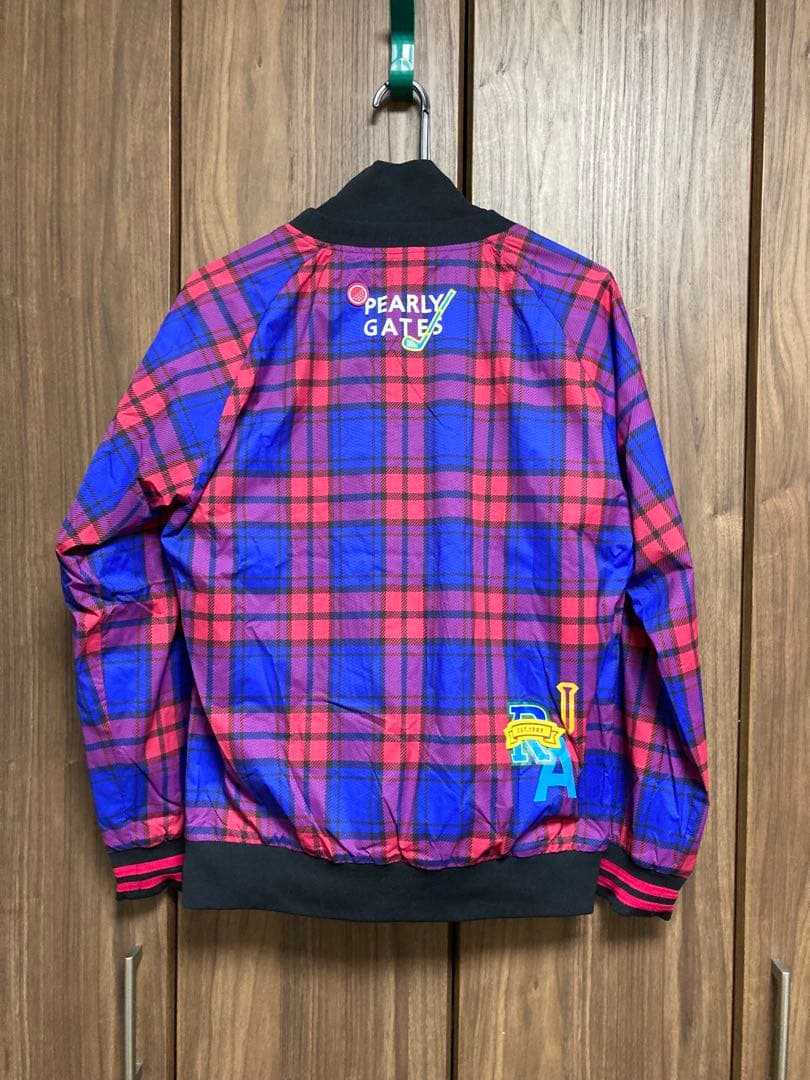美品　PEARLY GATES ナイロンストレッチ　Rチェック　ツインスニード