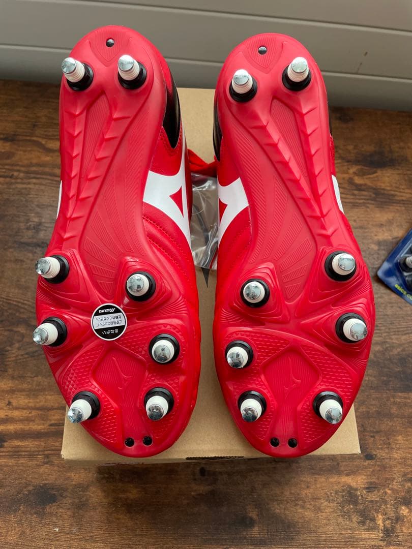 【新品おまけ付き】ミズノ　Watanabe ラグビーシューズ レッド 27cm