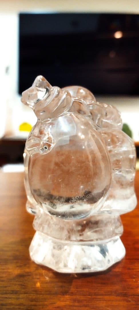 本水晶　開運手彫り水晶 布袋尊 商売繁盛 置物　天然水晶　天然石　パワーストーン
