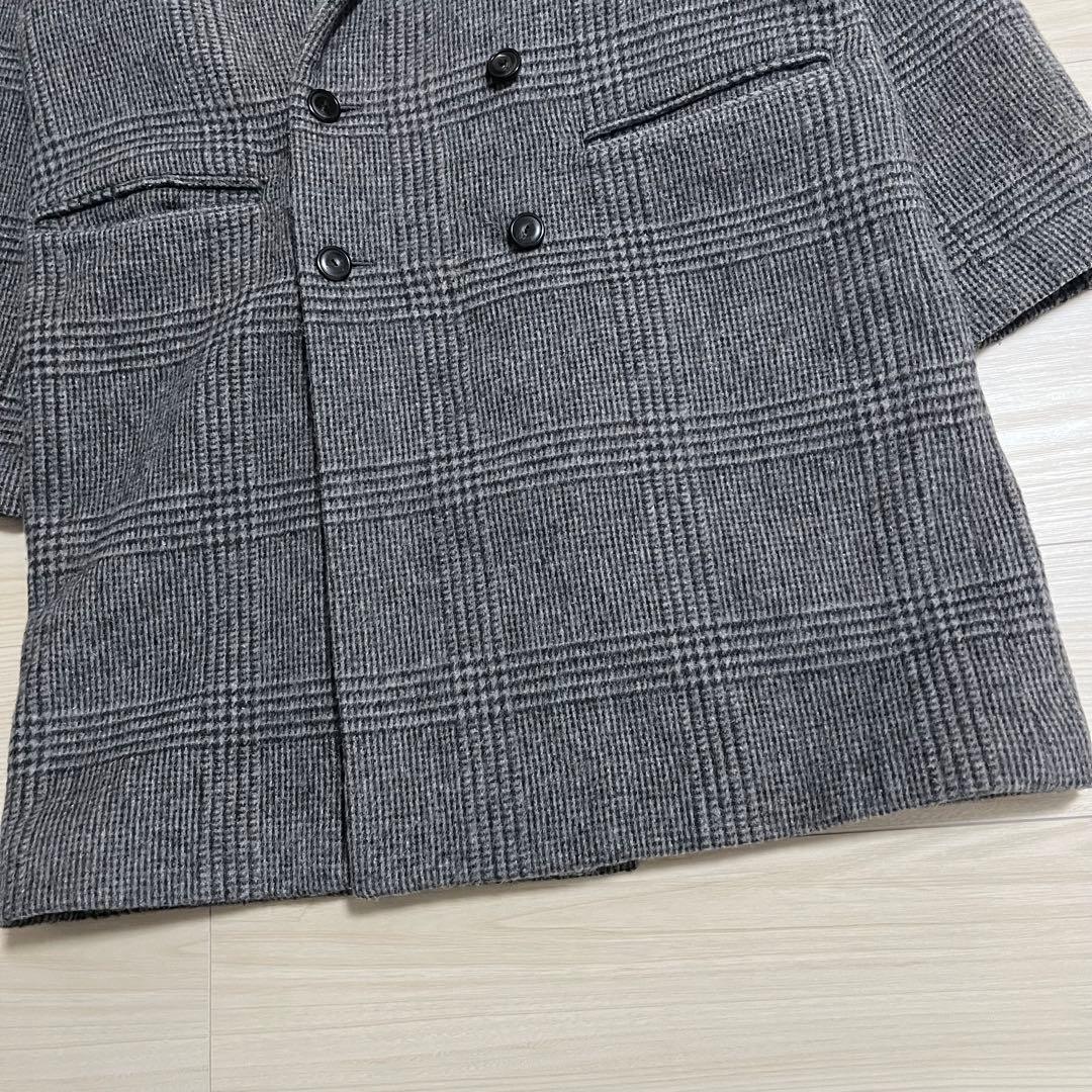 極美品　ユナイテッドアローズ　グレーチェック ダブルブレスト チェスターコートL