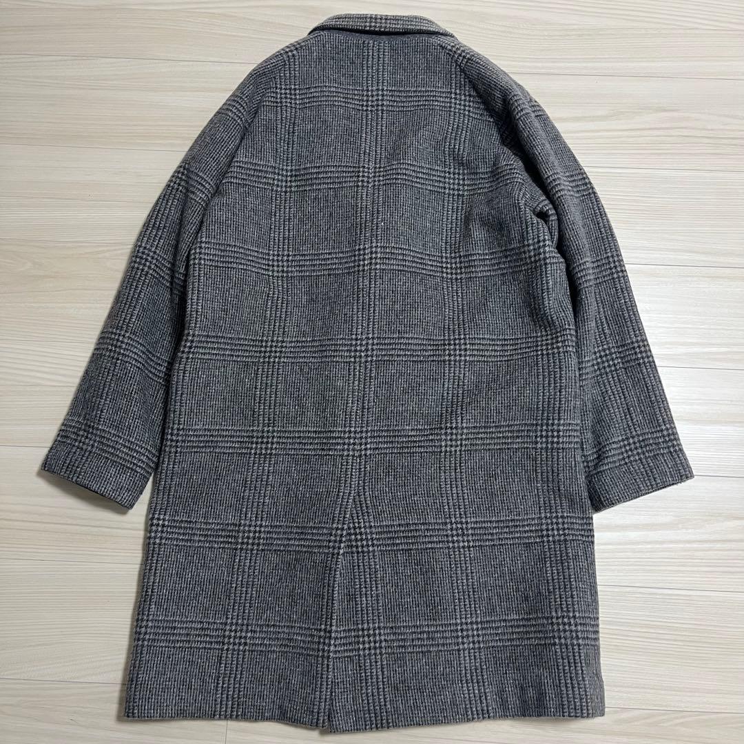 極美品　ユナイテッドアローズ　グレーチェック ダブルブレスト チェスターコートL