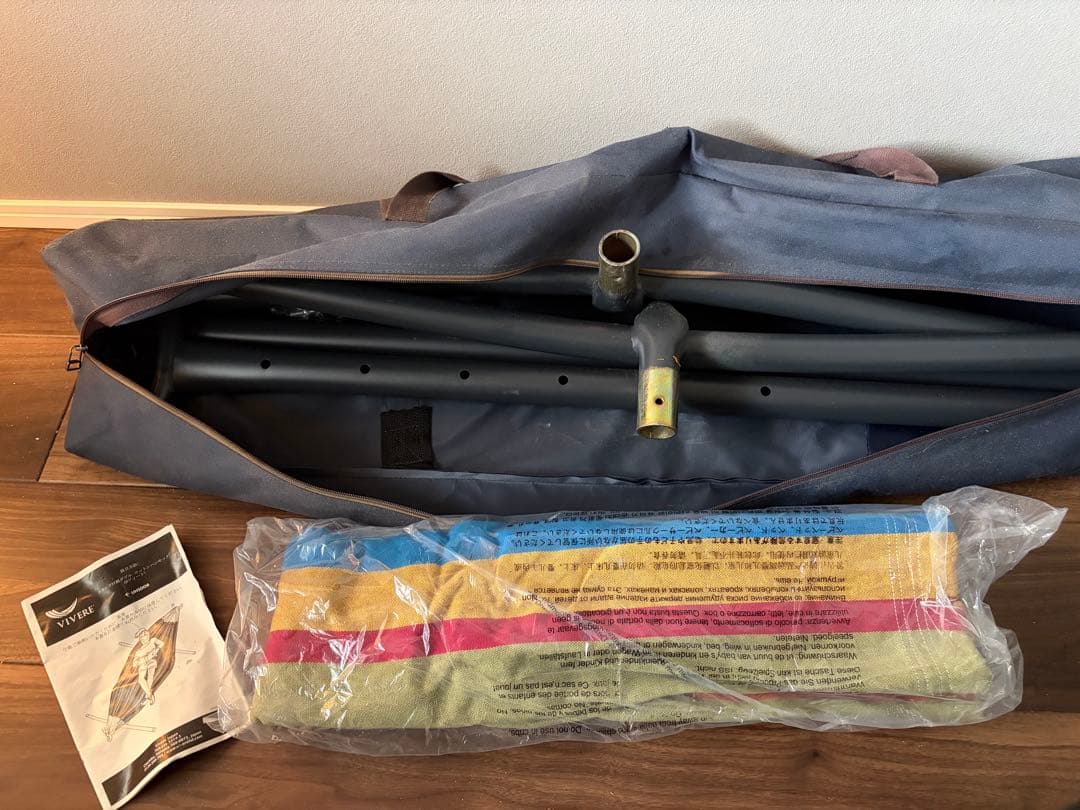 ★新品未使用★VIERE ダブルサイズで大きめのハンモック・スタンド付