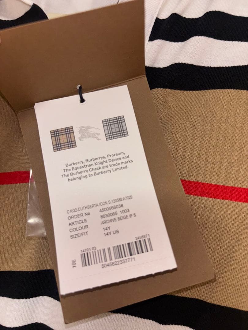 BURBERRY 長袖ワンピース 14Y 新品タグ付き