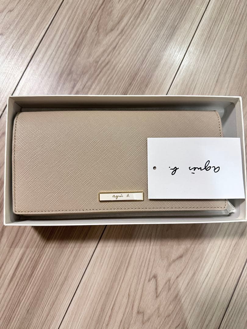 agnes b. ベージュ×アイボリー長財布　新品未使用！