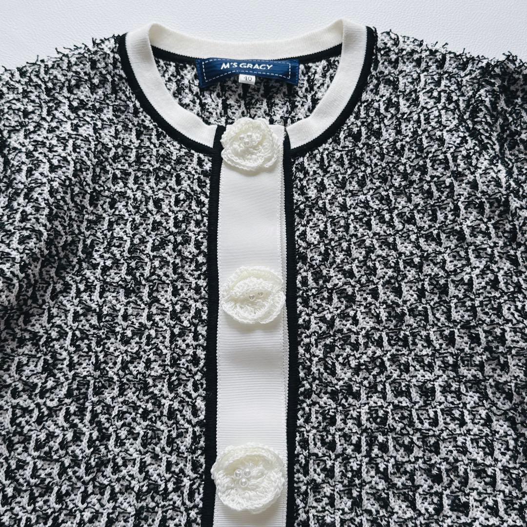 Ma-chan様！エムズグレイシー　現行タグ　ニッジャケット花ボタンカーディガン