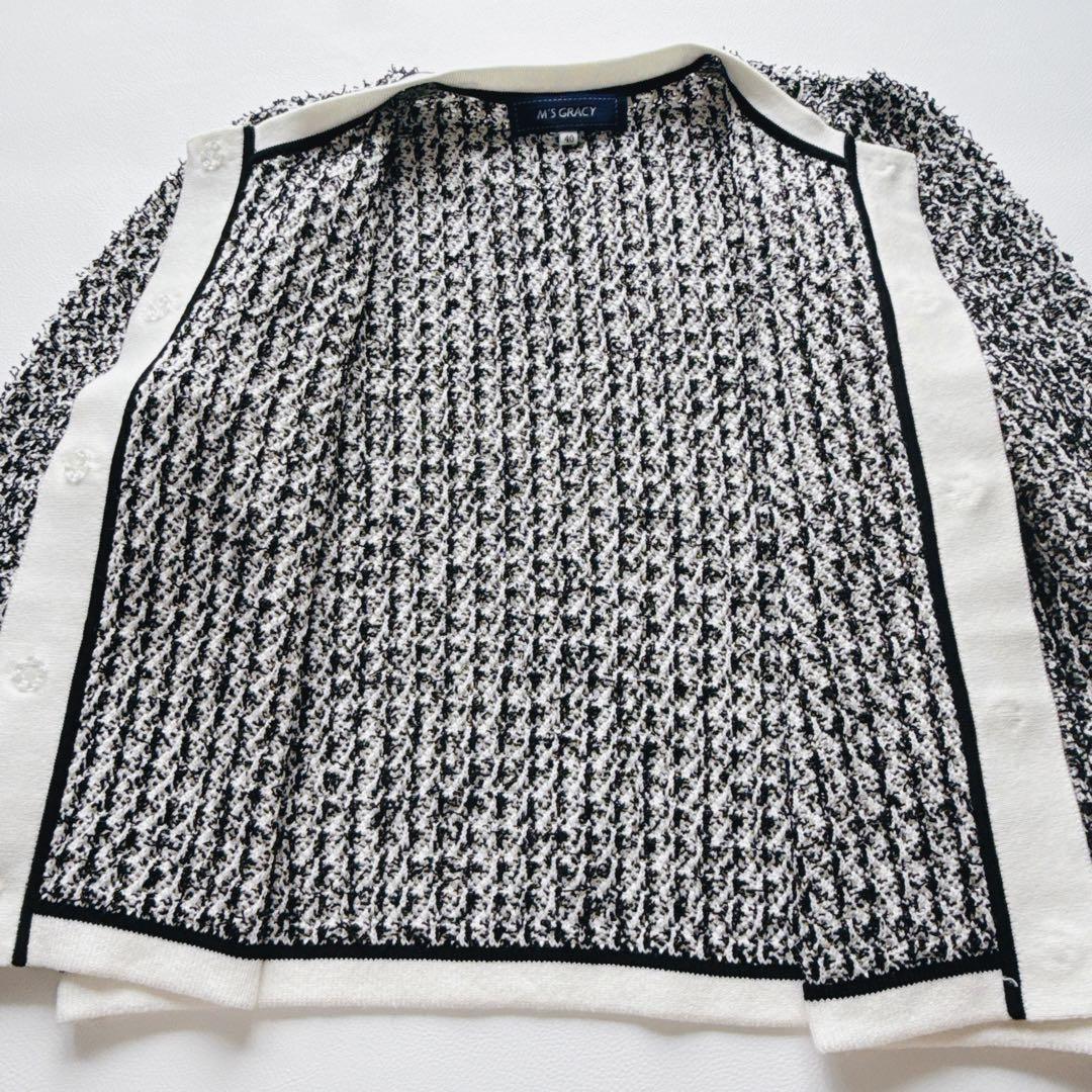 Ma-chan様！エムズグレイシー　現行タグ　ニッジャケット花ボタンカーディガン