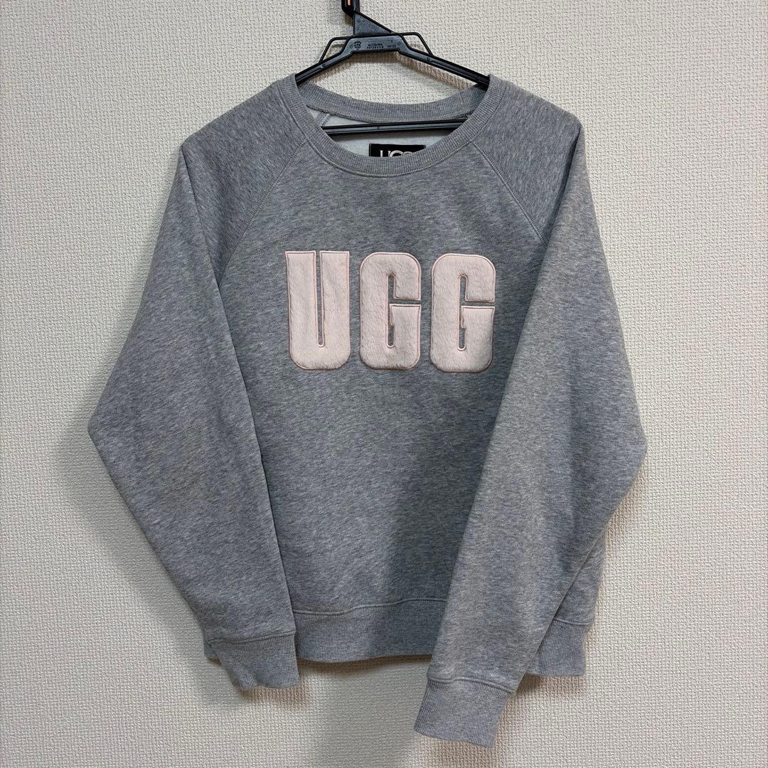 UGG スウェット 正規品 グレー ピンク 裏起毛　sサイズ　アグ　トレーナー