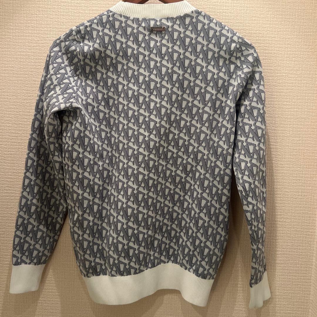 セントアンドリュース 　クルーネック　ホワイト系総柄　ニット　セーター　 S